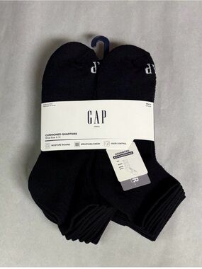 New Gap Socks Men’s Cushioned Quarters 6 Pair Black Socks Casual Activewear